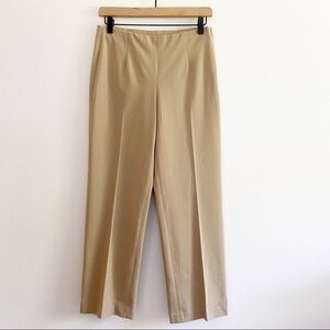 Nic + Zoe Tan Khaki Pull On Ponte Side Zipper Straight Leg High Rise Pants